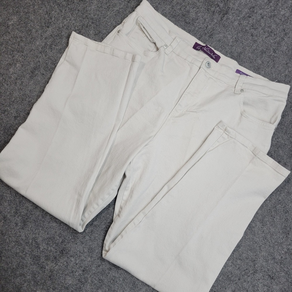 Gloria Vanderbilt Womens 16 White Stretch Amanda Straight‎ Leg Casual Mom